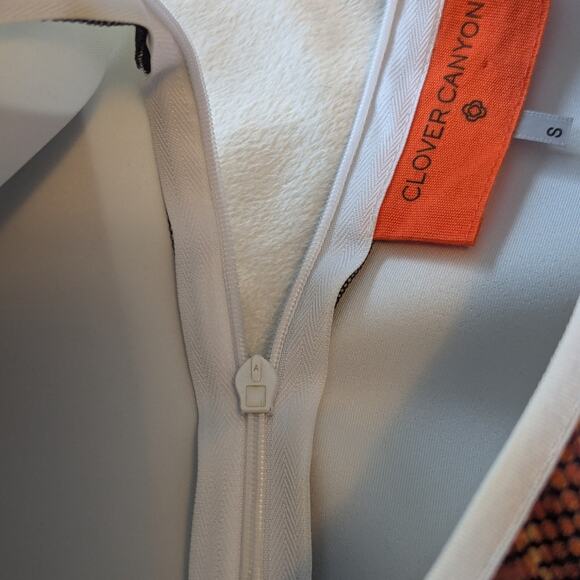 Clover Canyon Y2K Mid Sleeve Bodycon Stretchy Avant Garde Modern Print Dress S - Picture 6 of 11